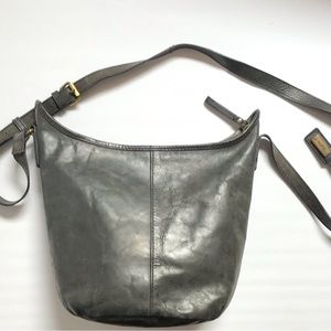 BORN Vintage Distressed Leather Hobo Crossbody Satchel Adjustable Strap Bag